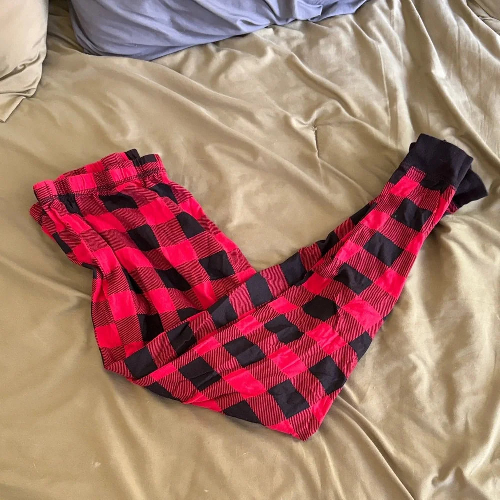 Red and Black Plaid Pajama Pants - Picture 1 of 4